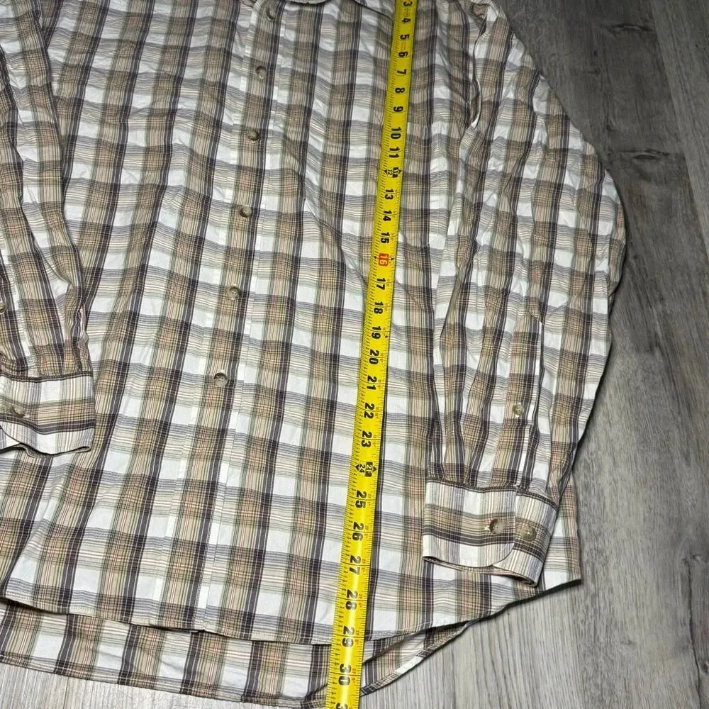 Pendleton Shirt Mens XL Brown Tan Plaid Long Sleeve Button Down Casual